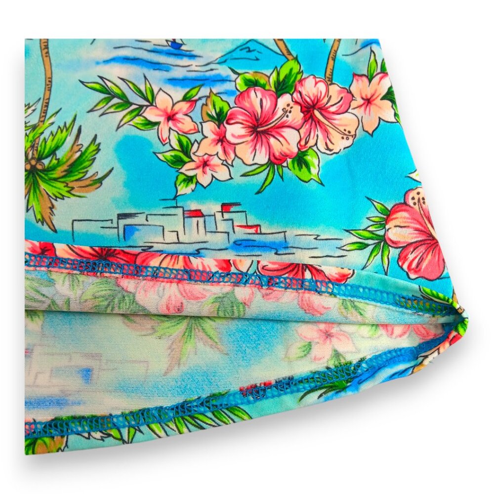 Vintage-BALTEX-Women's Bathing Suit Cover up-Skirt-Swimwear-Summer-Blue-Pink - Picture 7 of 13